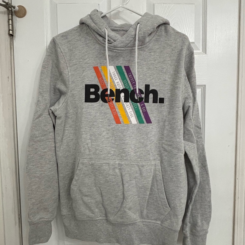 Bench Multicolor Graphic Gray Hoodie - Mens Medium